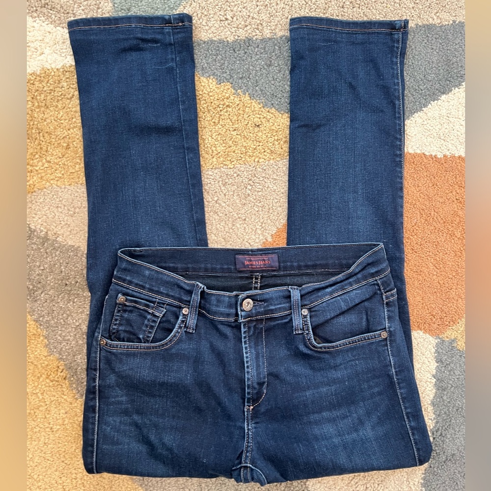 James Jeans Dark Wash Waist 15.5” Inseam 28.5”